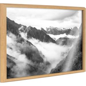 image:imageKate and Laurel Blake Black and White Inca Trail Framed Printed Glass Wall Art by Pete Olsen 18x24 Natural Smoky Mountains Landscape Wall Dcor
