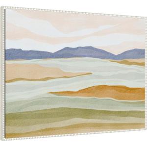image:imageKate and Laurel Dreamy Hillscape Framed Canvas Wall Art by Nikita Jariwala 42 x 32 Sylvie Beaded White Modern Landscapes Nature Art for Wall Decor Living Room Bedroom