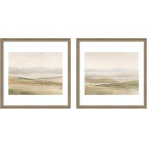 image:imageKate and Laurel Fading Fields III amp IV 2 Piece Framed Wall Art Print Set by Amy Lighthall Florence Light Brown Modern Contemporary Landscape Art for Wall Decor