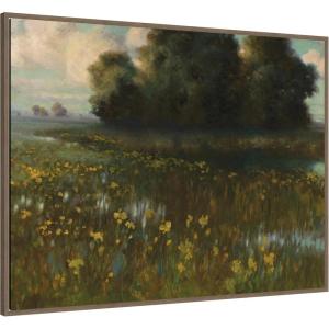 image:imageKate and Laurel Framed Canvas Wall Art Print Cowslips in a Meadow Marshes 1899 Eugeniusz Ludwik Dabrowa Dabrowski by Nostalgia Prints 42 x 32 Sylvie Walnut Frame Traditional Landscape Art for Wall