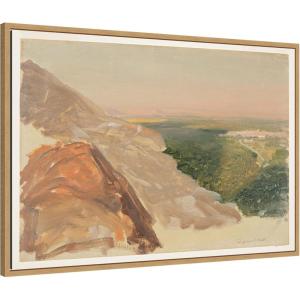 image:imageKate and Laurel Framed Canvas Wall Art Print Damascus Mountains View Frederic Edwin Church by The Smithsonian American Art Museum 33 x 23 Sylvie Natural Frame Traditional Landscape Art for Wall