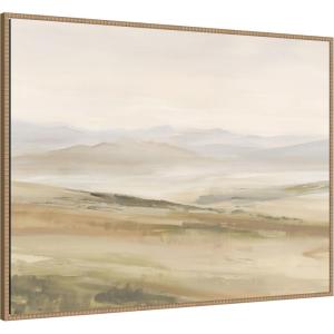 image:imageKate and Laurel Framed Canvas Wall Art Print Fading Fields III by Amy Lighthall 42 x 32 Sylvie Beaded Rustic Natural Frame Modern Contemporary Landscape Art for Wall Decor
