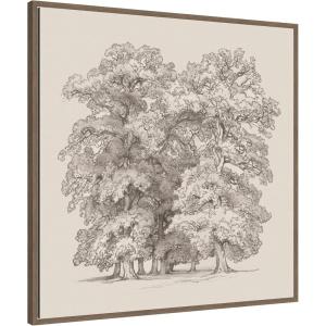 image:imageKate and Laurel Framed Canvas Wall Art Print Felling of Trees by Jakob Becker by Nostalgia Prints 30 x 30 Sylvie Walnut Frame Traditional Landscape Art for Wall Decor