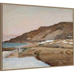 image:imageKate and Laurel Framed Canvas Wall Art Print Graveyard in Tiberias Palestine Jan Ciaglinski by Nostalgia Prints 42 x 32 Sylvie Dark Gold Frame Traditional Landscape Art for Wall Decor