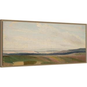 image:imageKate and Laurel Framed Canvas Wall Art Print Lowland Landscape Sketch Chrystian Breslauer by Nostalgia Prints 40 x 18 Sylvie Dark Gold Frame Traditional Landscape Art for Wall Decor