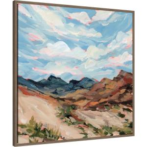 image:imageKate and Laurel Framed Canvas Wall Art Print Nevada by Emily Kenney 30 x 30 Sylvie Walnut Frame Rustic Farmhouse Landscape Art for Wall Decor