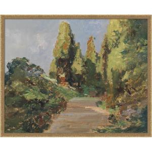 image:imageKate and Laurel Framed Canvas Wall Art Print Parklandschaft Olga Wisinger Florian by Nostalgia Prints 42 x 34 Castellan Gold Frame Traditional Landscape Art for Wall Decor