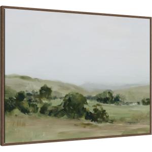 image:imageKate and Laurel Framed Canvas Wall Art Print Stillness in Green by Amy Lighthall 42 x 32 Sylvie Walnut Frame Modern Contemporary Landscape Art for Wall Decor