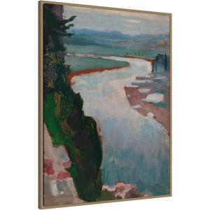 image:imageKate and Laurel Framed Canvas Wall Art Print Vistula River Tyniec Jan Stanislawski by Nostalgia Prints 32 x 42 Sylvie Dark Gold Frame Modern Contemporary Landscape Art for Wall Decor