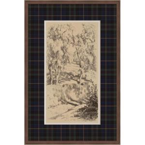 image:imageKate and Laurel Framed Wall Art Print Near Brantome Roger Fry Faux Mat by Nostalgia Prints 28 x 42 Florence Medium Brown Frame Traditional Landscape Art for Wall Decor