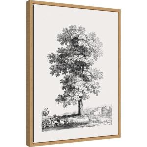 image:imageKate and Laurel Jean Victor Bertin Study of a Tree 1816 Framed Canvas Wall Art by The Art Institute of Chicago 18 x 24 Sylvie Natural Traditional Landscapes Nature Art for Wall Decor Living Room