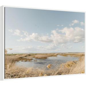 image:imageKate and Laurel Marshland Framed Canvas Wall Art by Crystal Lynn Collins 38 x 28 Sylvie White Farmhouse Landscapes Nature Art for Wall Decor Living Room Bedroom