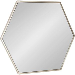 image:imageKate and Laurel McNeer Modern Wall Mirror 22 x 25 Silver Geometric Hexagon Mirror for Wall