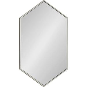 image:imageKate and Laurel McNeer Modern Wall Mirror 31 x 22 Silver Geometric Hexagon Mirror for Wall