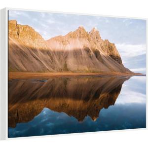 image:imageKate and Laurel Mountain Reflection in Iceland during Sunset Framed Canvas Wall Art by Michael Schauer 42 x 32 Sylvie White Modern Landscapes Nature Art for Wall Decor Living Room Bedroom