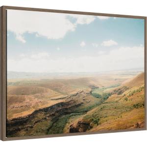 image:imageKate and Laurel Rolling Hills and Open Pastures Framed Canvas Wall Art by Alicia Abla 30 x 23 Sylvie Walnut Farmhouse Landscapes Nature Art for Wall Decor Living Room Bedroom