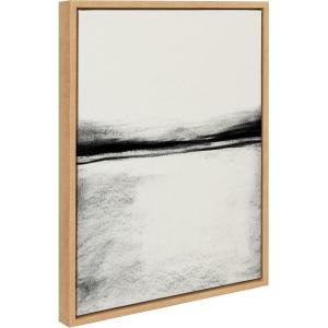image:imageKate and Laurel Sylvie 646 Charcoal Landscape Framed Canvas Wall Art by Teju Reval of SnazzyHues 18x24 Natural Minimalist Neutral Landscape Art Coastal Wall Dcor