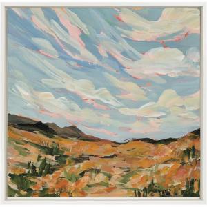 image:imageKate and Laurel Sylvie California Framed Canvas Wall Art by Emily Kenney 22x22 White Modern Nature Landscape Home Dcor