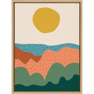 image:imageKate and Laurel Sylvie Dancing Hills Framed Canvas Wall Art by Kelly Knaga 18x24 Natural Colorful Landscape for Wall