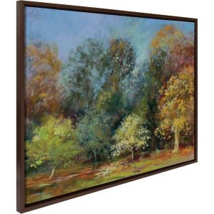 image:imageKate and Laurel Sylvie Forest Autumn All Day Framed Canvas Wall Art by Nel Whatmore 28x38 Brown Nature Trees Landscape Art for Wall