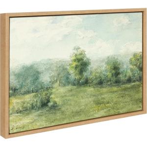 image:imageKate and Laurel Sylvie George Inness Landscape Framed Canvas Wall Art by The Art Institute of Chicago 18x24 Natural Decorative Museum Series Art Print for Wall