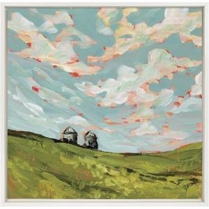 image:imageKate and Laurel Sylvie North Dakota Framed Canvas Wall Art by Emily Kenney 22x22 White Rustic Countryside Landscape Art