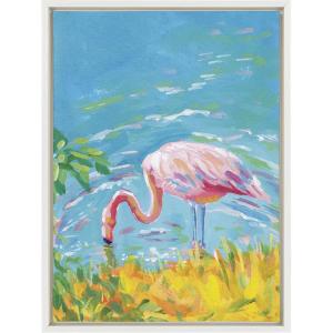 image:imageKate and Laurel Sylvie Summer Sip Framed Canvas Wall Art by Rachel Christopoulos 18x24 White Decorative Watercolor Art for Wall