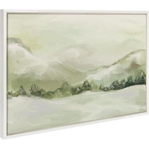 image:imageKate and Laurel Sylvie Winter Landscape 3 Framed Canvas Wall Art by Annie Quigley 23x33 White Nature Holiday Snow Art for Wall