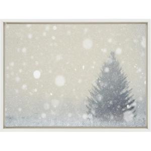 image:imageKate and Laurel x Bomobob Collaboration Snow Day Framed Canvas Wall Art 18x24 White Decorative Holiday Art for Wall