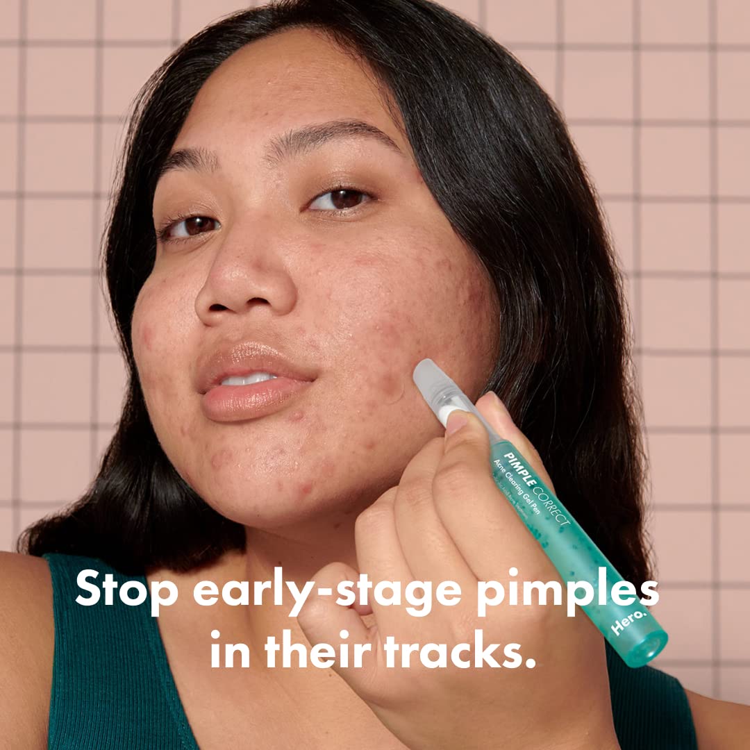 Hero Cosmetics Pimple Correct Acne Clearing Gel Pen  Maximum Strength 2 Salicylic Acid NonDrying Formula for Early Stage and Emerging Pimples 1 Count
