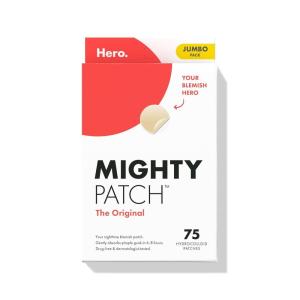 imageMighty Patch Original patch from Hero Cosmetics  The 1 Hydrocolloid Acne Pimple Patch for Shrinking Zits and Whiteheads in 1 use Nighttime Spot Stickers for Face and Skin 75 Count75 Count