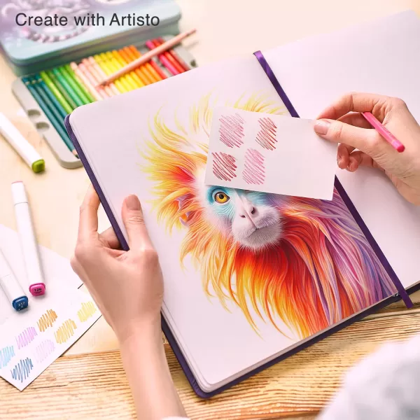 ARTISTO 85x11 Premium Hardcover Sketchbook  80 Sheets 125 GSM AcidFree Drawing Paper Hardbound Sketch Pad with Inner Pocket Elastic Closure and Bookmark RibbonViolet
