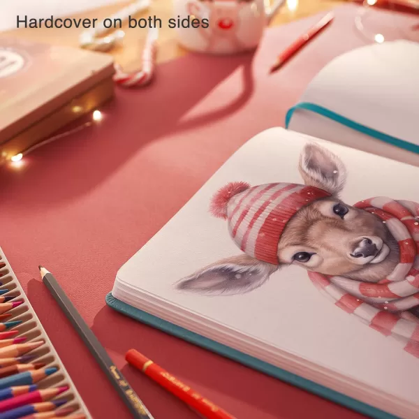 ARTISTO 85x11 Premium Hardcover Sketchbook  80 Sheets 125 GSM AcidFree Drawing Paper Hardbound Sketch Pad with Inner Pocket Elastic Closure and Bookmark RibbonBlue