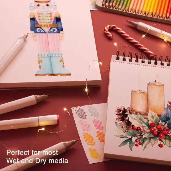 ARTISTO Premium Mixed Media Sketchbooks Pack of 2 120 sheets 9x12 inches 160 GSM Spiral Bound Sketch Pads Suitable for a Variety of Wet and Dry Media Ideal for All Artists