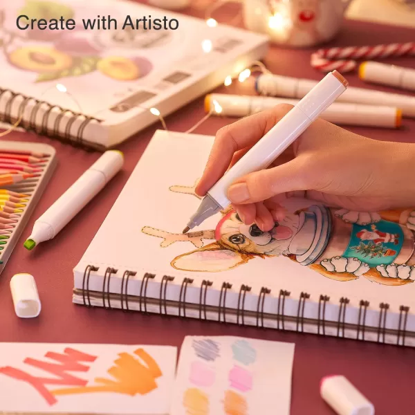 ARTISTO Premium Mixed Media Sketchbooks Pack of 2 120 sheets 9x12 inches 160 GSM Spiral Bound Sketch Pads Suitable for a Variety of Wet and Dry Media Ideal for All Artists