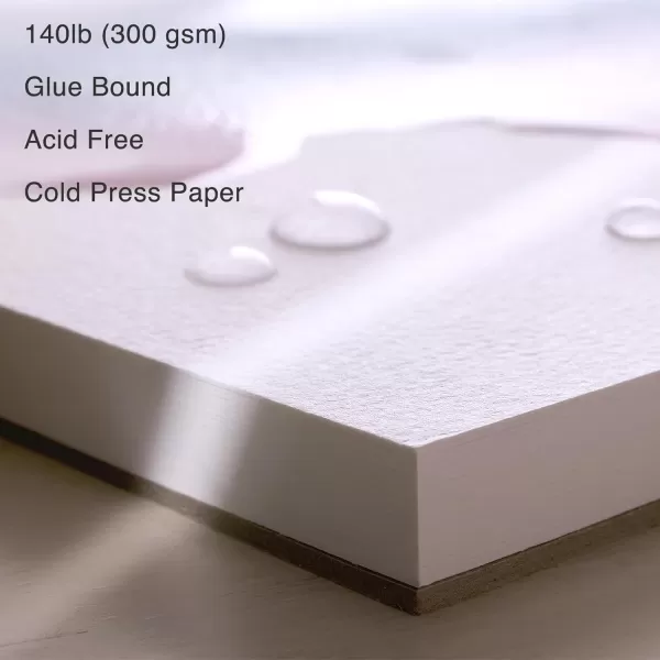 ARTISTO Watercolor Pads 9x12 Pack of 2 60 Sheets Glue Bound AcidFree Paper 140lb 300gsm Perfect for Most Wet ampamp Dry Media Ideal for Beginners Artists ampamp Professionals