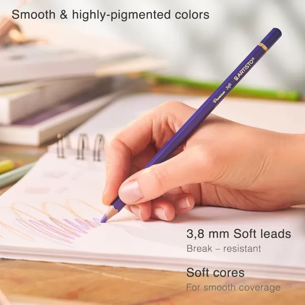imageARTISTO Premium Hardcover Sketchbook 85x11 ampamp Colored Pencils 72 Colors Bundle