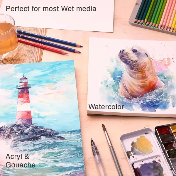imageARTISTO Watercolor Pads 9x12 ampamp Watercolor Pencils 72 Colors Bundle