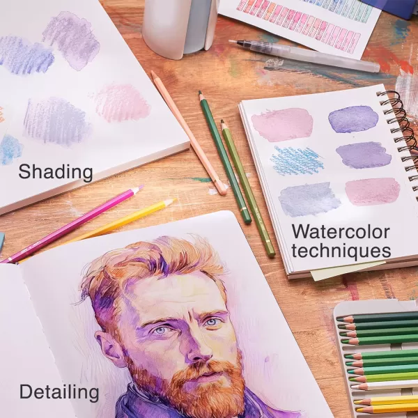 imageARTISTO Watercolor Pads 9x12 ampamp Watercolor Pencils 72 Colors Bundle