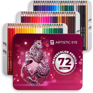 imagePremium Watercolor Pencils  Set of 72 Quality 35mm Soft Core Leads WaterSoluble Pencils Perfect for Beginner ampamp Advanced Artists