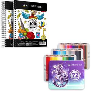 imageSketching Pads 9x12 ampamp Colored Pencils 72 colors Bundle