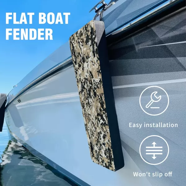FOCEAN Boat Fender Boat Bumpers Fenders with Ropes EVA Foam Boat Bumpers for Pontoon Boat Bass Boat and Jon Boat 236quotx11quotx24quotDesert Camo