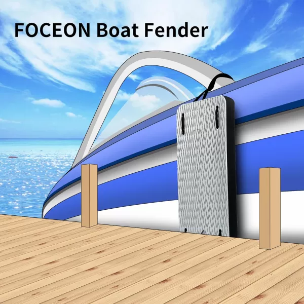 FOCEAN Boat Fender Boat Bumpers Fenders with Ropes EVA Foam Boat Bumpers for Pontoon Boat Bass Boat and Jon Boat 236quotx11quotx24quotGrey