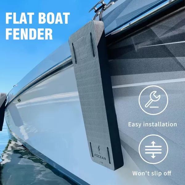 FOCEAN Boat Fender Boat Bumpers Fenders with Ropes EVA Foam Boat Bumpers for Pontoon Boat Bass Boat and Jon Boat 236quotx11quotx24quotGrey