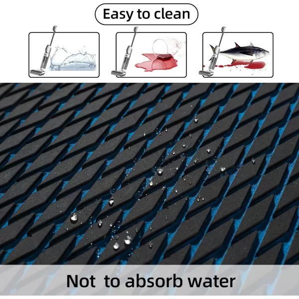FOCEAN Boat Flooring  EVA Foam Boat Decking  Marine Flooring Marine Mats for Boats RV Yacht Kayak 945quotx 472quot236quot157quotBlack  Blue Lines