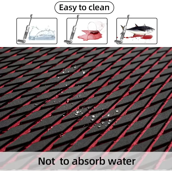 FOCEAN Boat Flooring  EVA Foam Boat Decking  Marine Flooring Marine Mats for Boats RV Yacht Kayak 945quotx 472quot236quot157quotBlack  Red Lines
