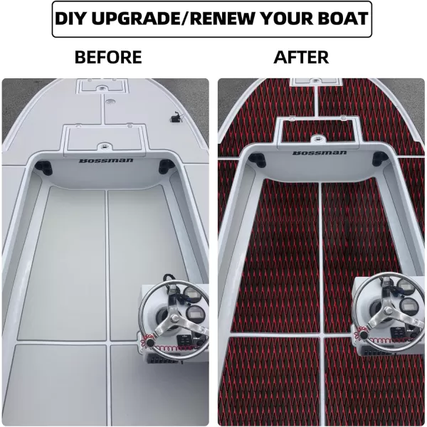 FOCEAN Boat Flooring  EVA Foam Boat Decking  Marine Flooring Marine Mats for Boats RV Yacht Kayak 945quotx 472quot236quot157quotBlack  Red Lines