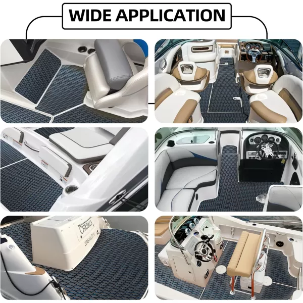 FOCEAN Boat Flooring  EVA Foam Boat Decking  Marine Flooring Marine Mats for Boats RV Yacht Kayak 945quotx 472quot236quot157quotDark Grey  Blue Lines