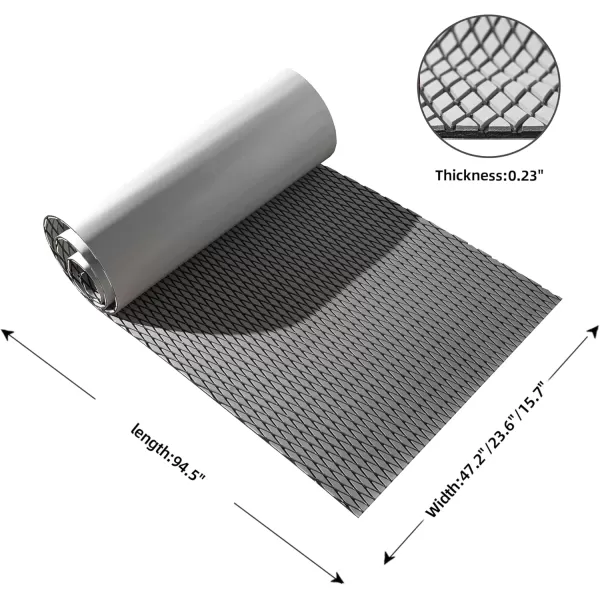 FOCEAN Boat Flooring  EVA Foam Boat Decking  Marine Flooring Marine Mats for Boats RV Yacht Kayak 945quotx 472quot236quot157quotGrey  Black Lines