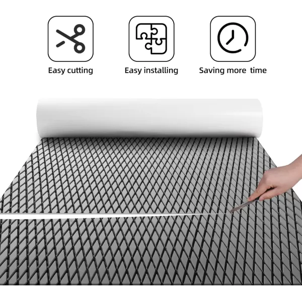 FOCEAN Boat Flooring  EVA Foam Boat Decking  Marine Flooring Marine Mats for Boats RV Yacht Kayak 945quotx 472quot236quot157quotGrey  Black Lines